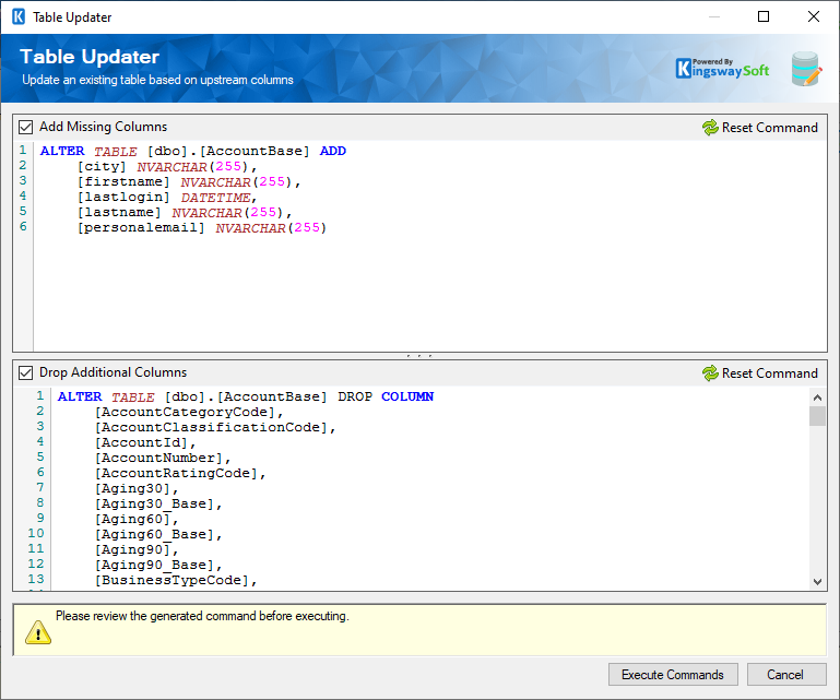 SQL Server Destination Table Updater